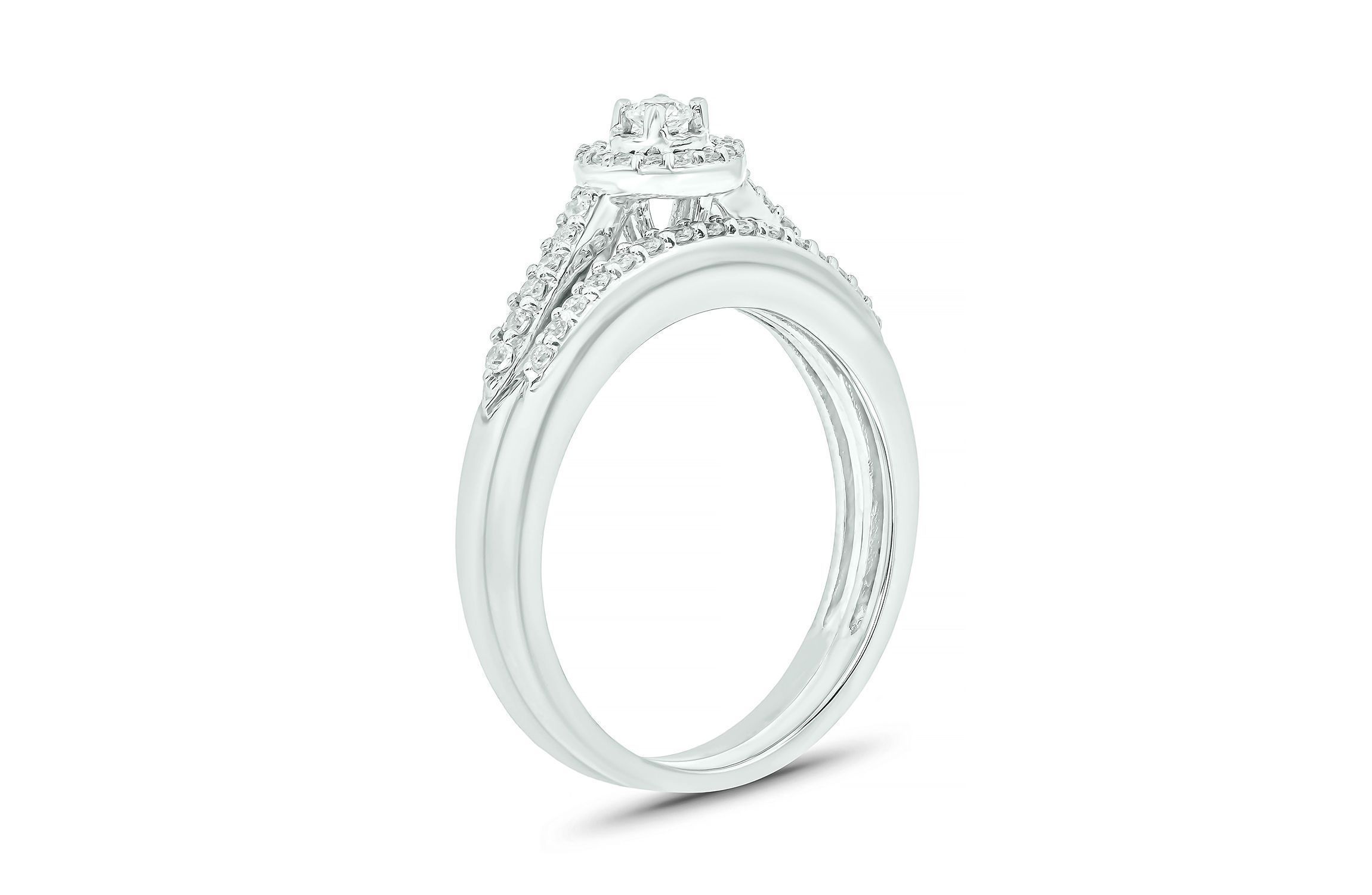 1/3 ct. t.w. Diamond Bridal Ring in Sterling Silver