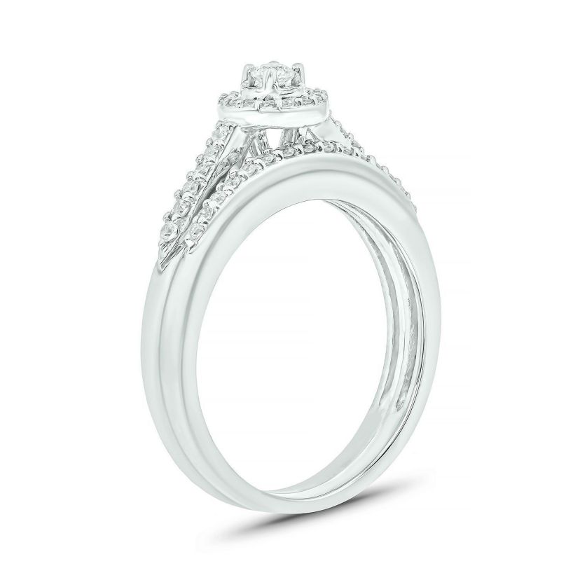 1/3 ct. t.w. Diamond Bridal Ring in Sterling Silver