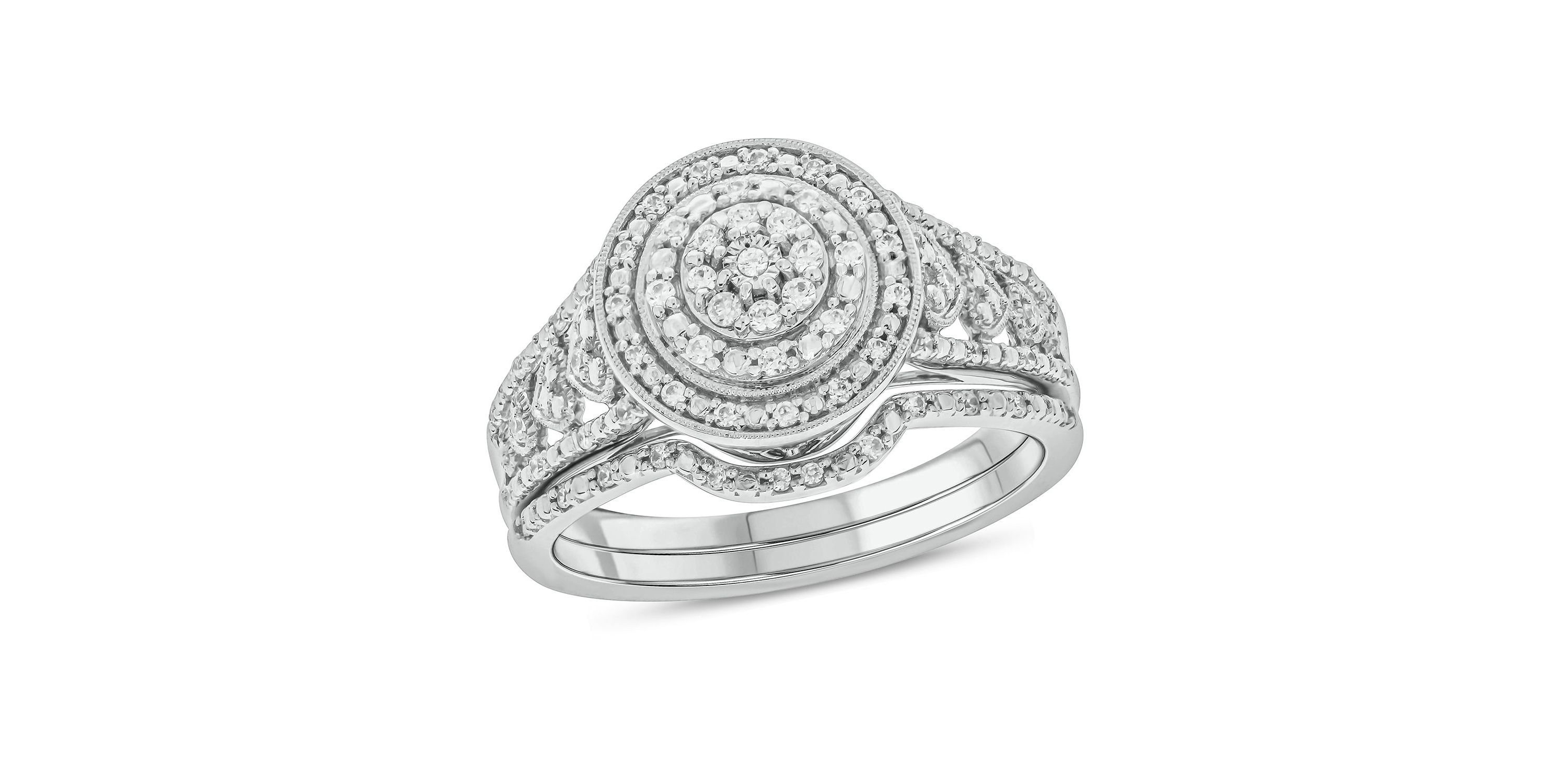 1/4 ct. t.w. Diamond Bridal Ring in Sterling Silver