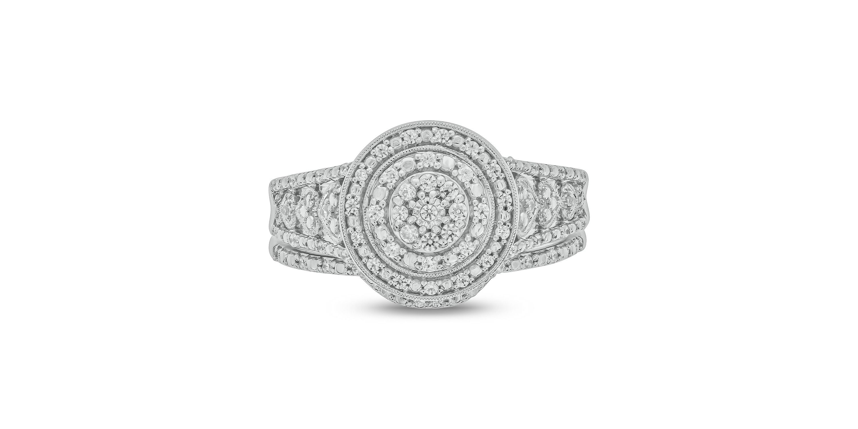1/4 ct. t.w. Diamond Bridal Ring in Sterling Silver