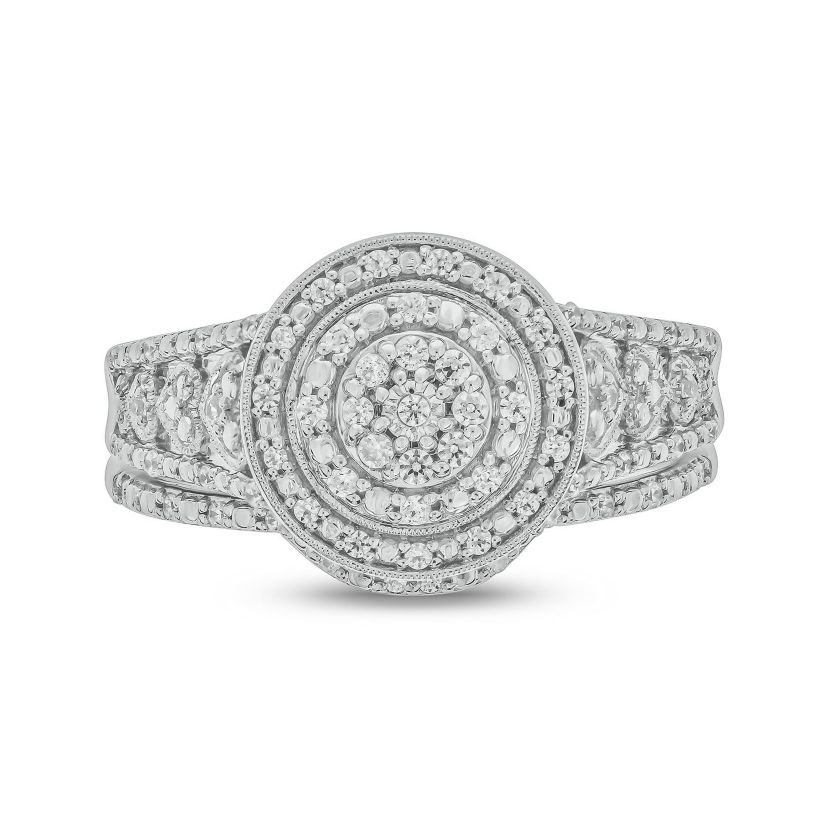 1/4 ct. t.w. Diamond Bridal Ring in Sterling Silver