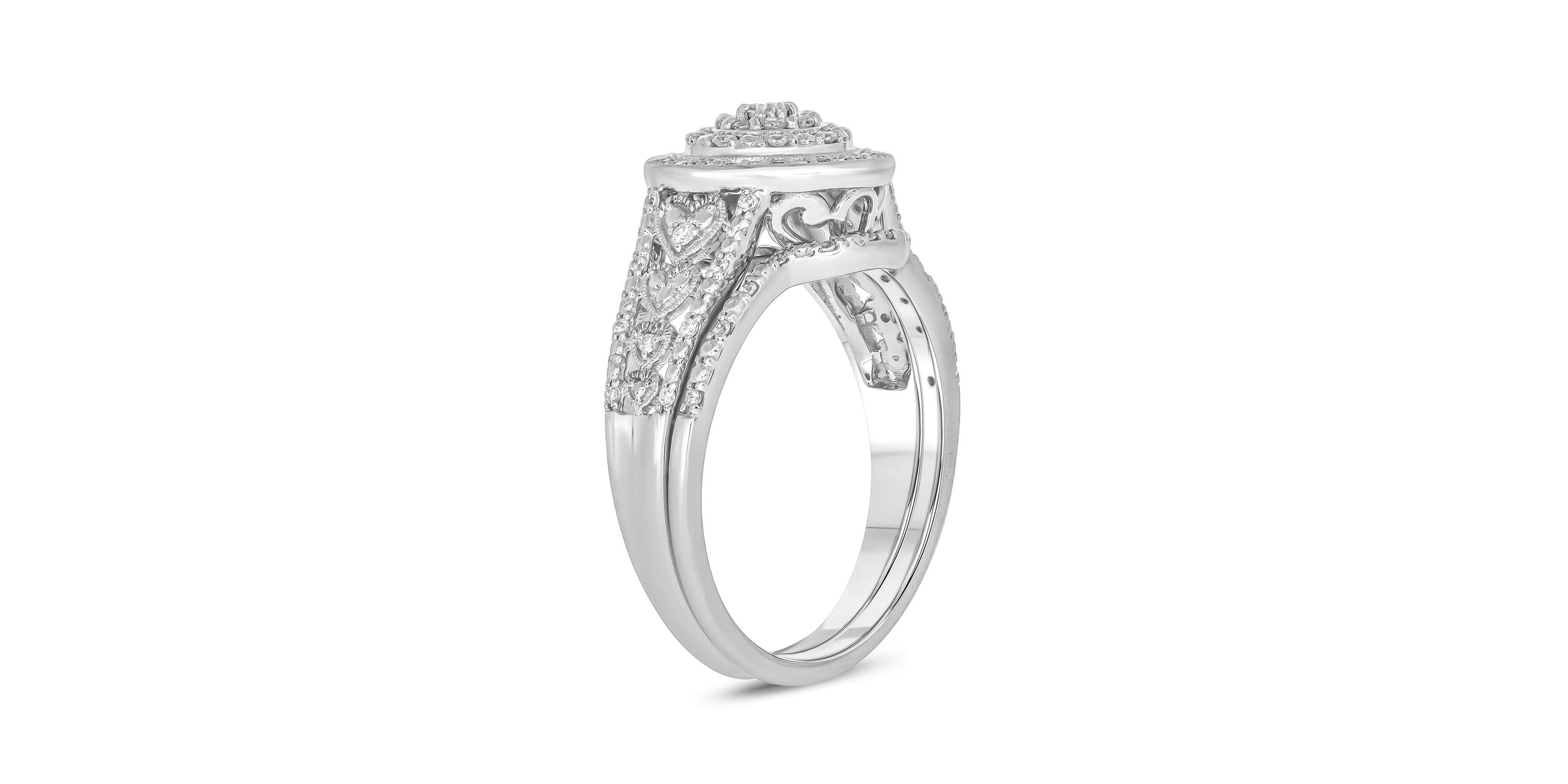 1/4 ct. t.w. Diamond Bridal Ring in Sterling Silver