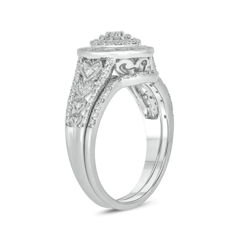 1/4 ct. t.w. Diamond Bridal Ring in Sterling Silver