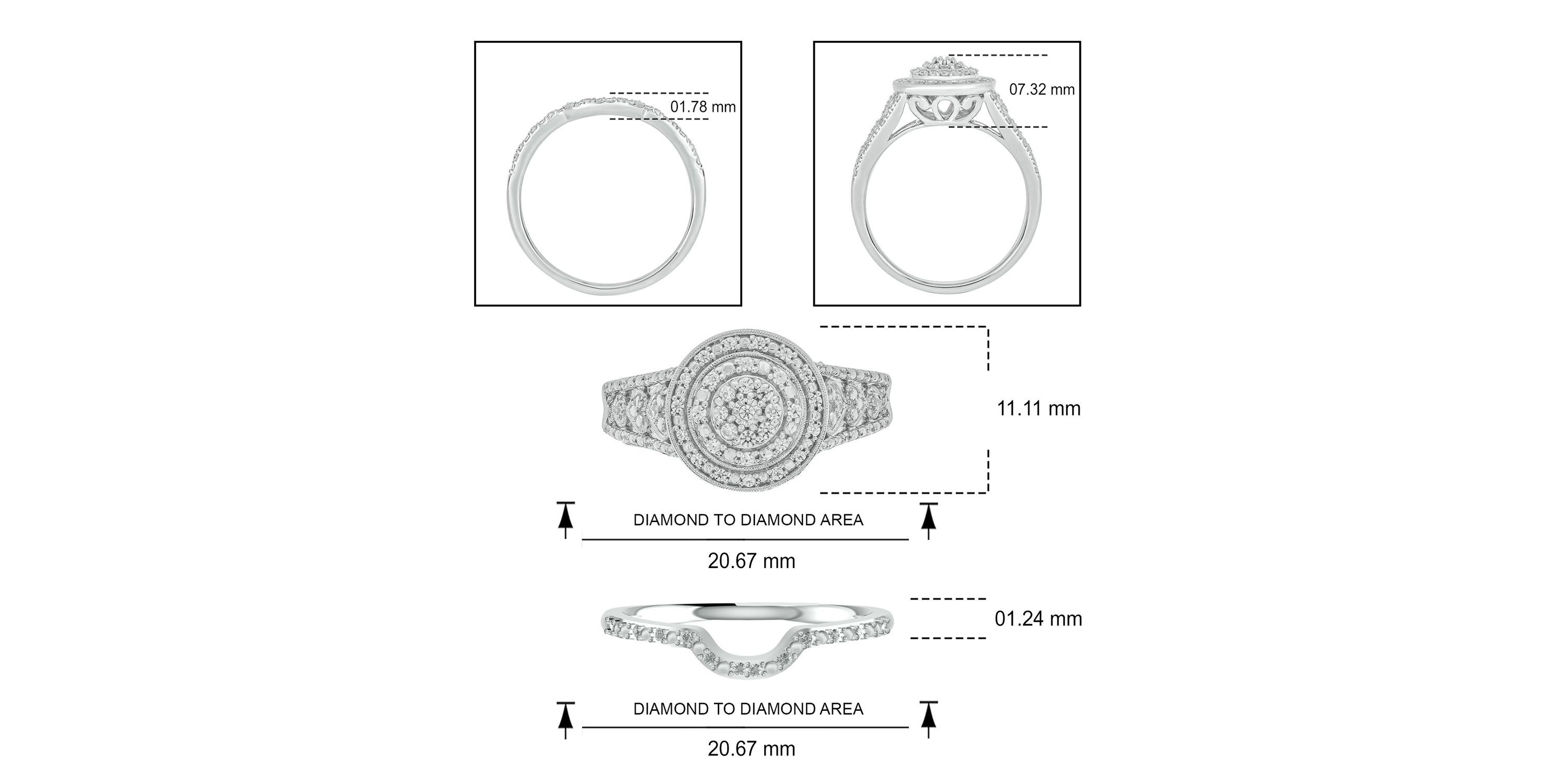 1/4 ct. t.w. Diamond Bridal Ring in Sterling Silver