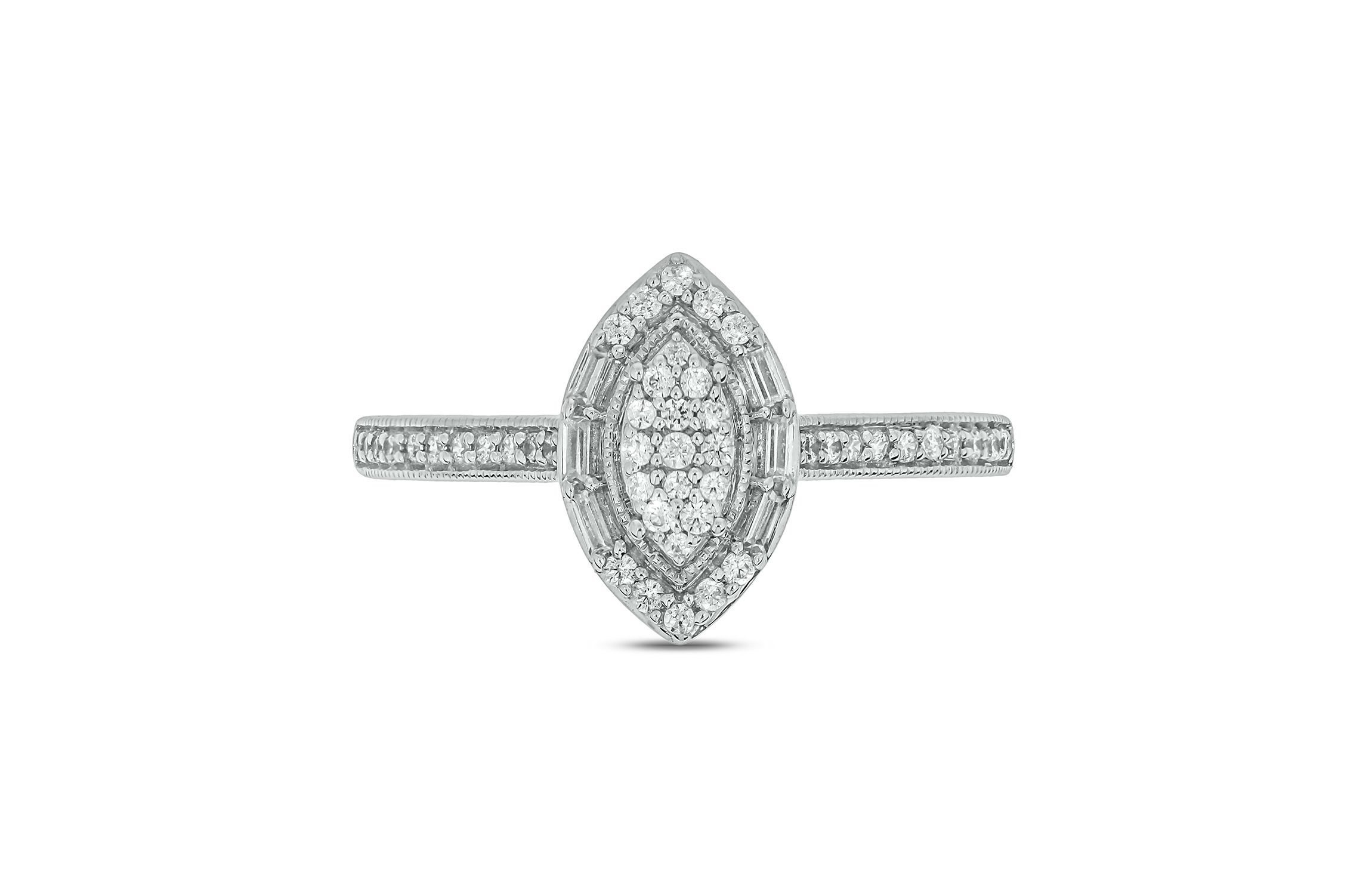1/4 ct. t.w. Diamond Marquise Shape Promise Ring In Sterling Silver