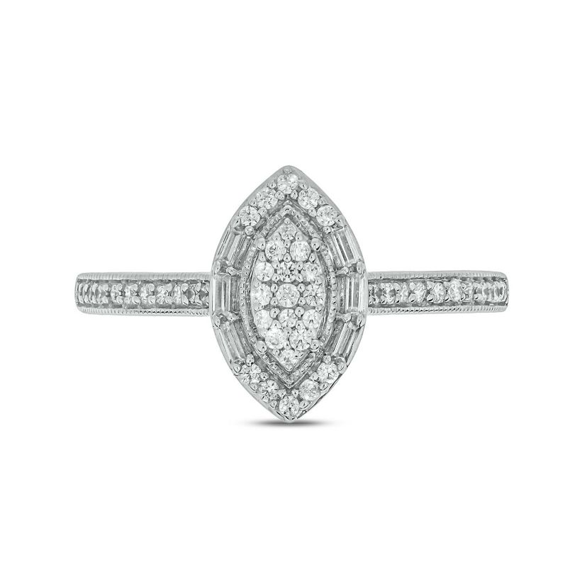 1/4 ct. t.w. Diamond Marquise Shape Promise Ring In Sterling Silver