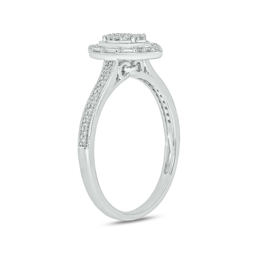 1/4 ct. t.w. Diamond Marquise Shape Promise Ring In Sterling Silver