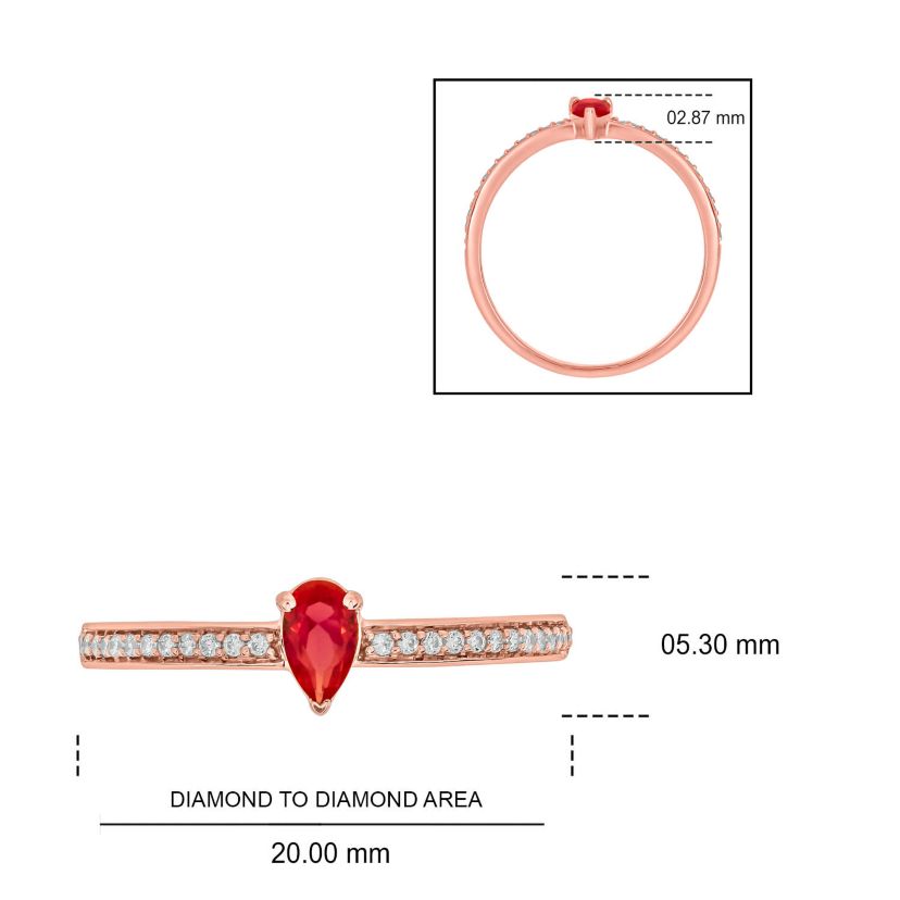1/10 ct. t.w. Diamond and 1/4 ct. t.w. Created Ruby Promise Ring In 10K Yellow Gold
