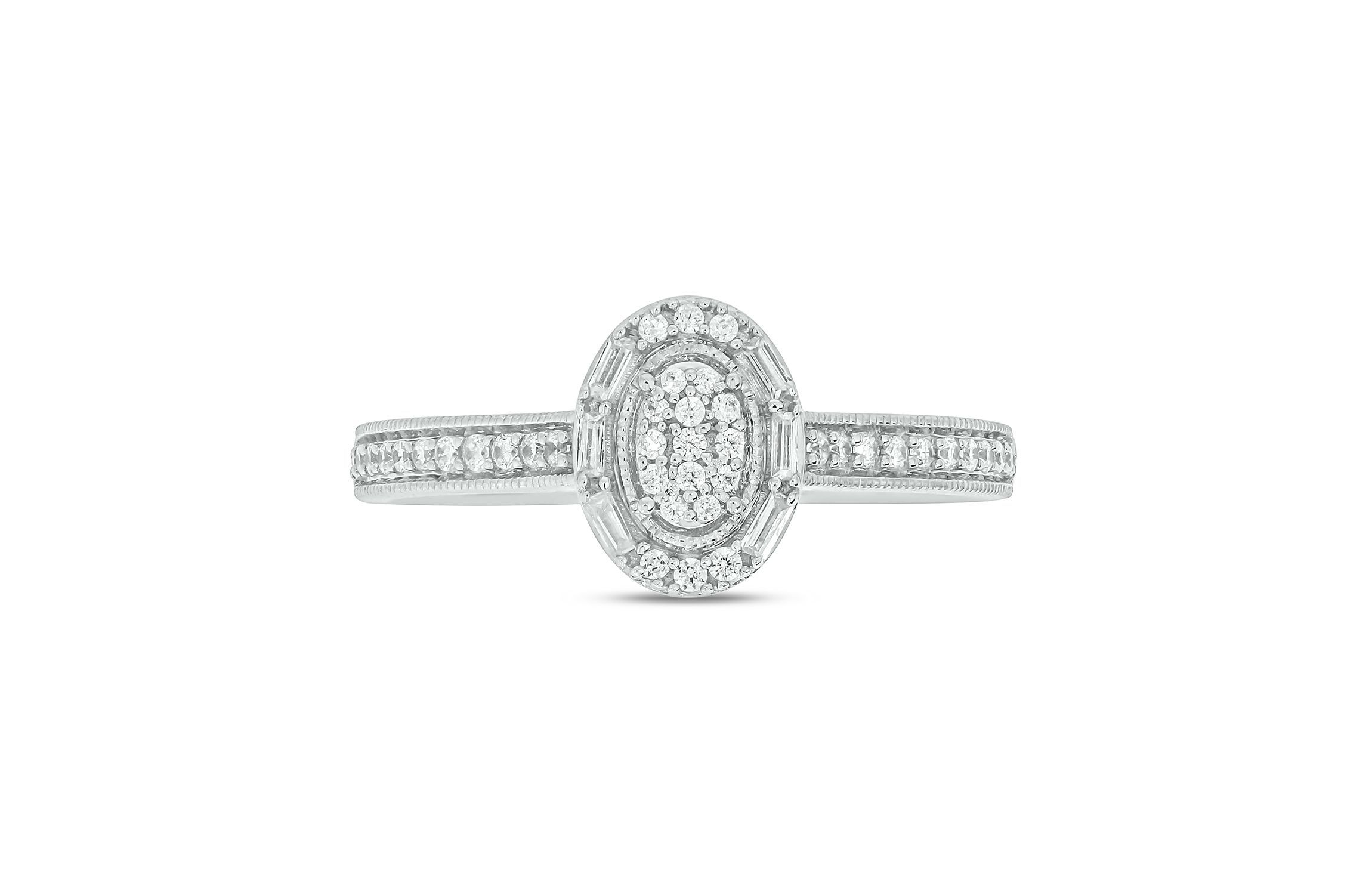 1/4 ct. t.w. Diamond Oval Promise Ring In Sterling Silver