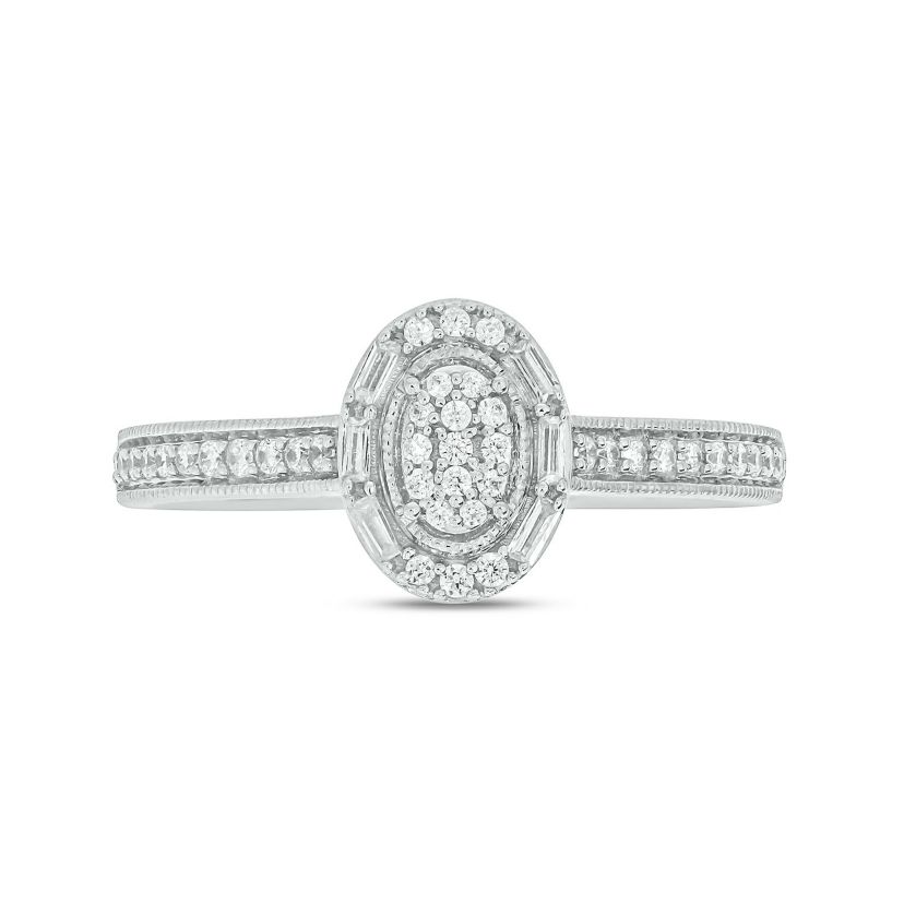 1/4 ct. t.w. Diamond Oval Promise Ring In Sterling Silver
