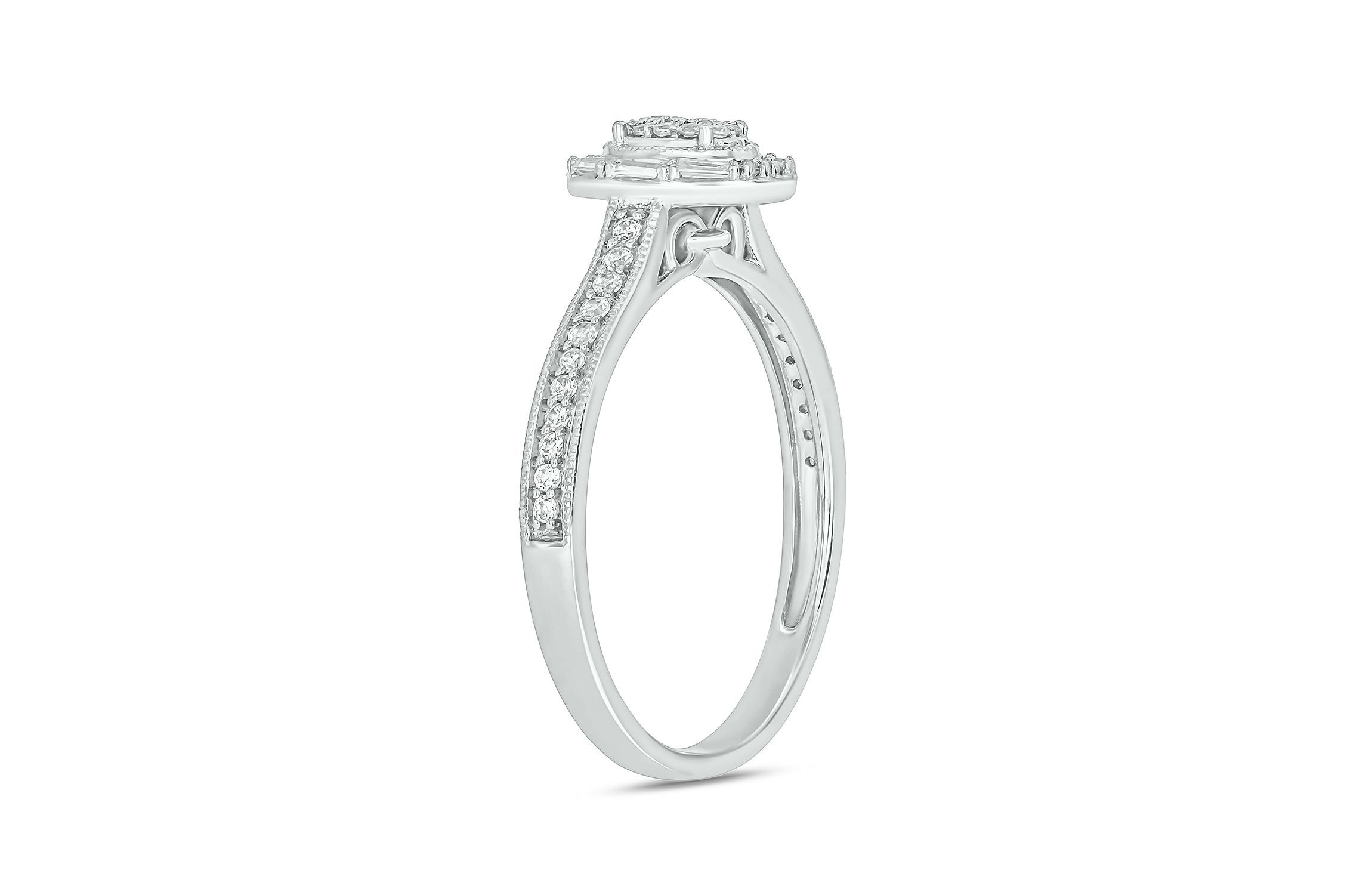 1/4 ct. t.w. Diamond Oval Promise Ring In Sterling Silver