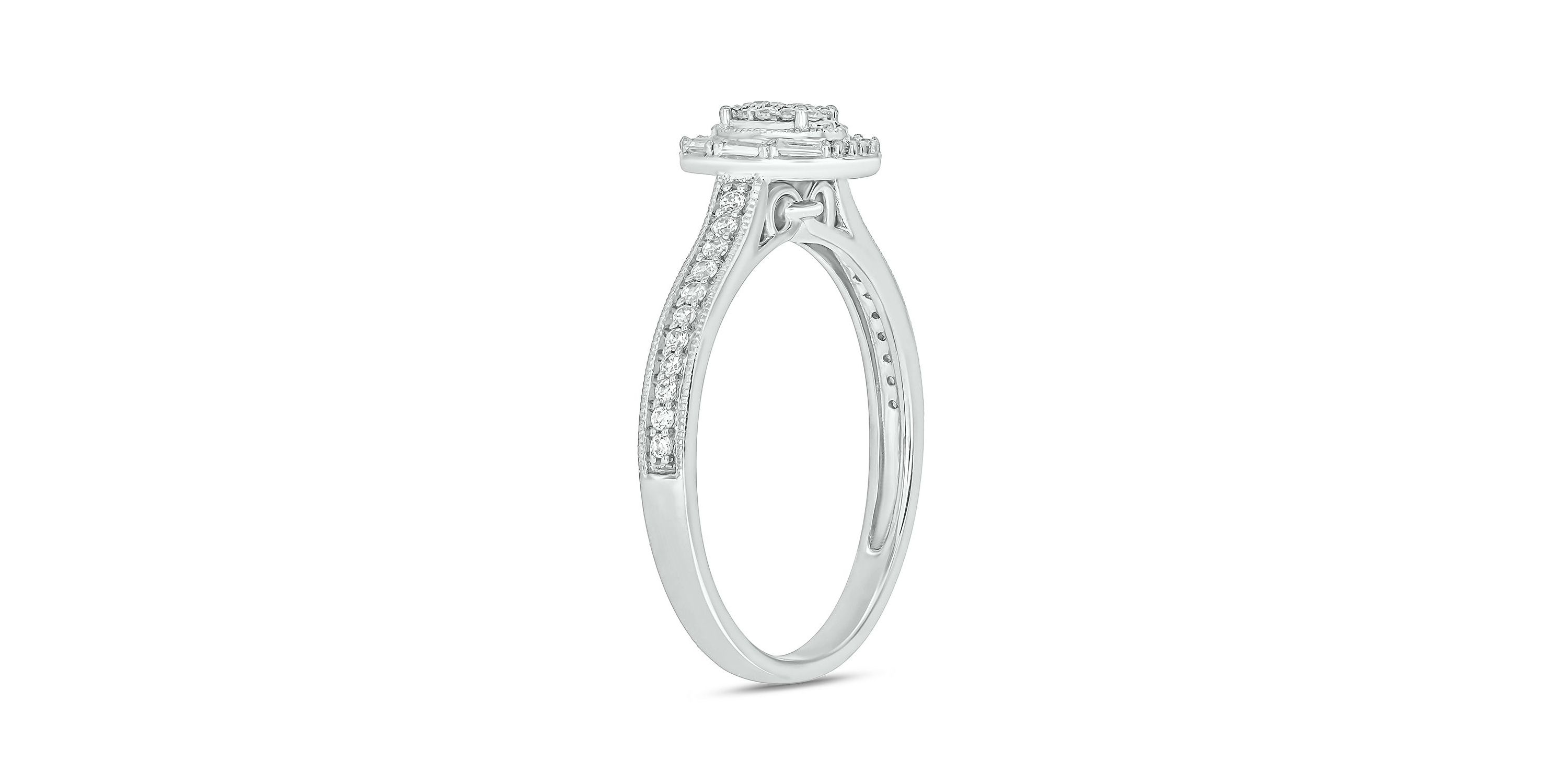 1/4 ct. t.w. Diamond Oval Promise Ring In Sterling Silver