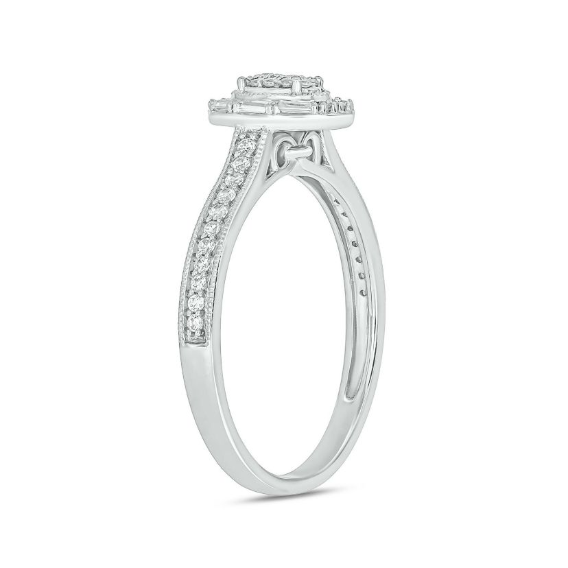 1/4 ct. t.w. Diamond Oval Promise Ring In Sterling Silver