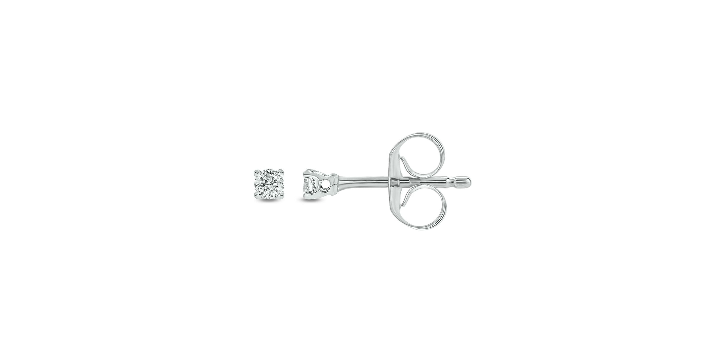 Diamond Accent Solitaire Earring In 14K Gold