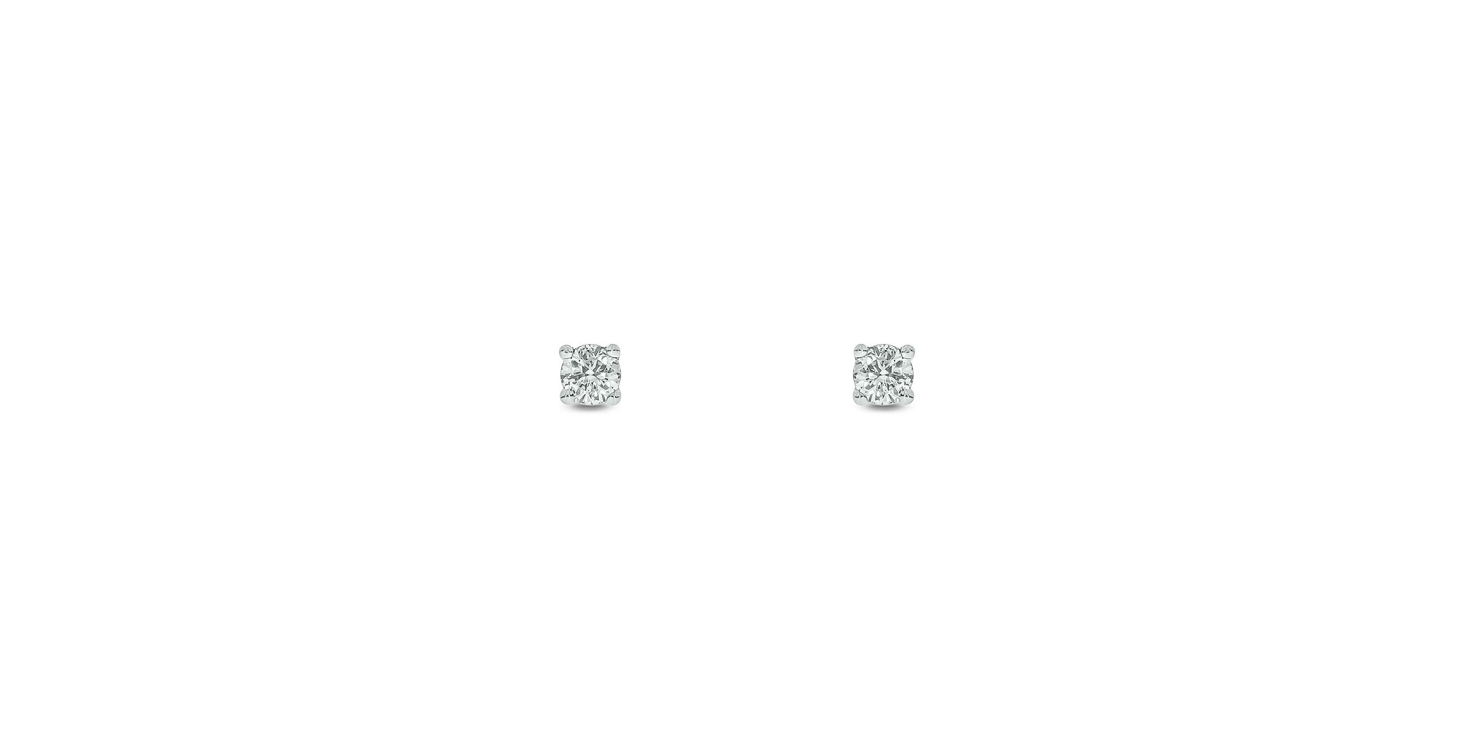 Diamond Accent Solitaire Earring In 14K Gold
