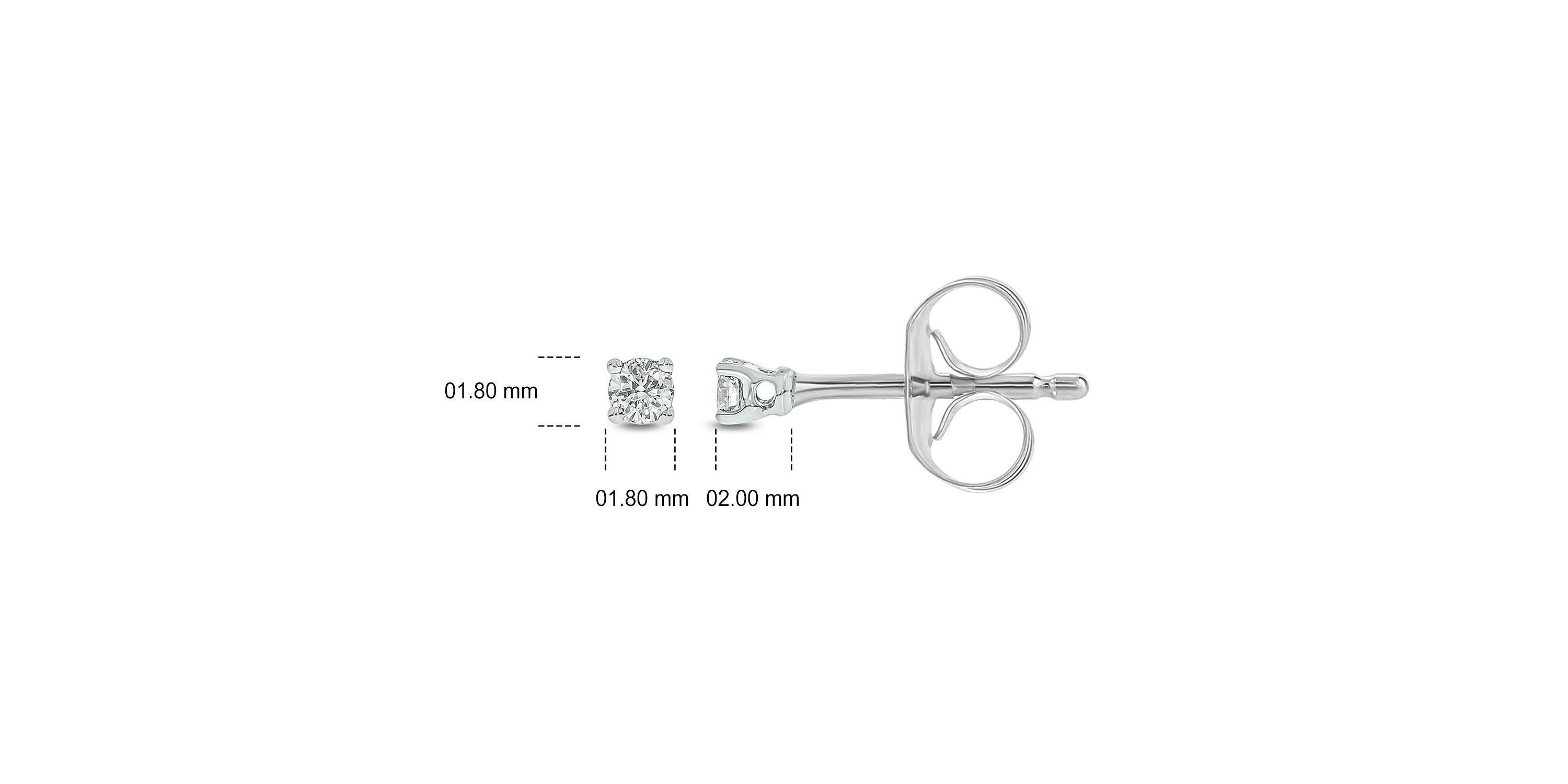 Diamond Accent Solitaire Earring In 14K Gold
