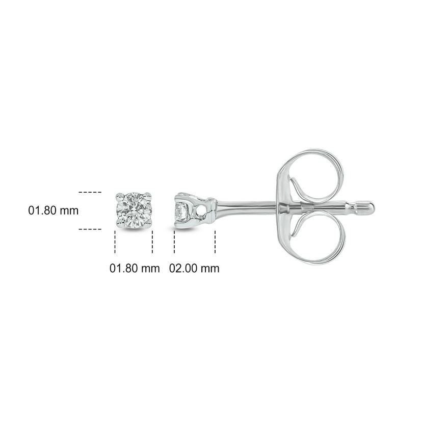 Diamond Accent Solitaire Earring In 14K Gold