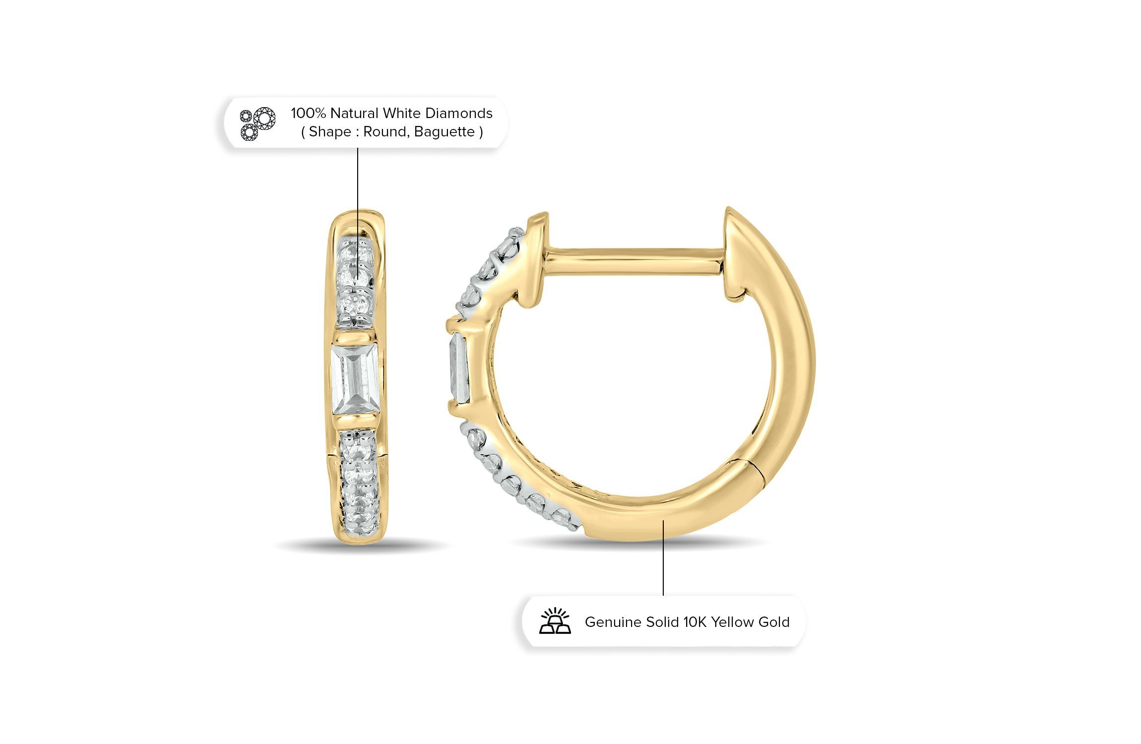 1/10 ct. t.w. Diamond Hoop Earring in 10K White Gold