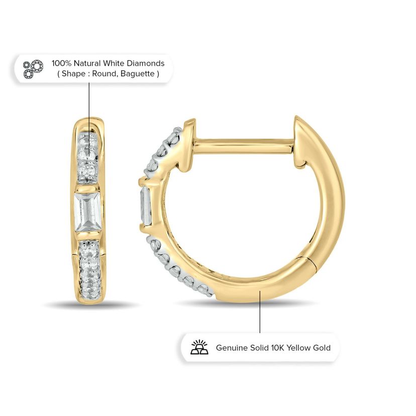 1/10 ct. t.w. Diamond Hoop Earring in 10K White Gold