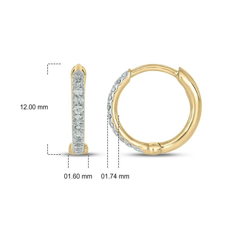 1/6 ct. t.w. Diamond Hoop Earring in 10K Gold
