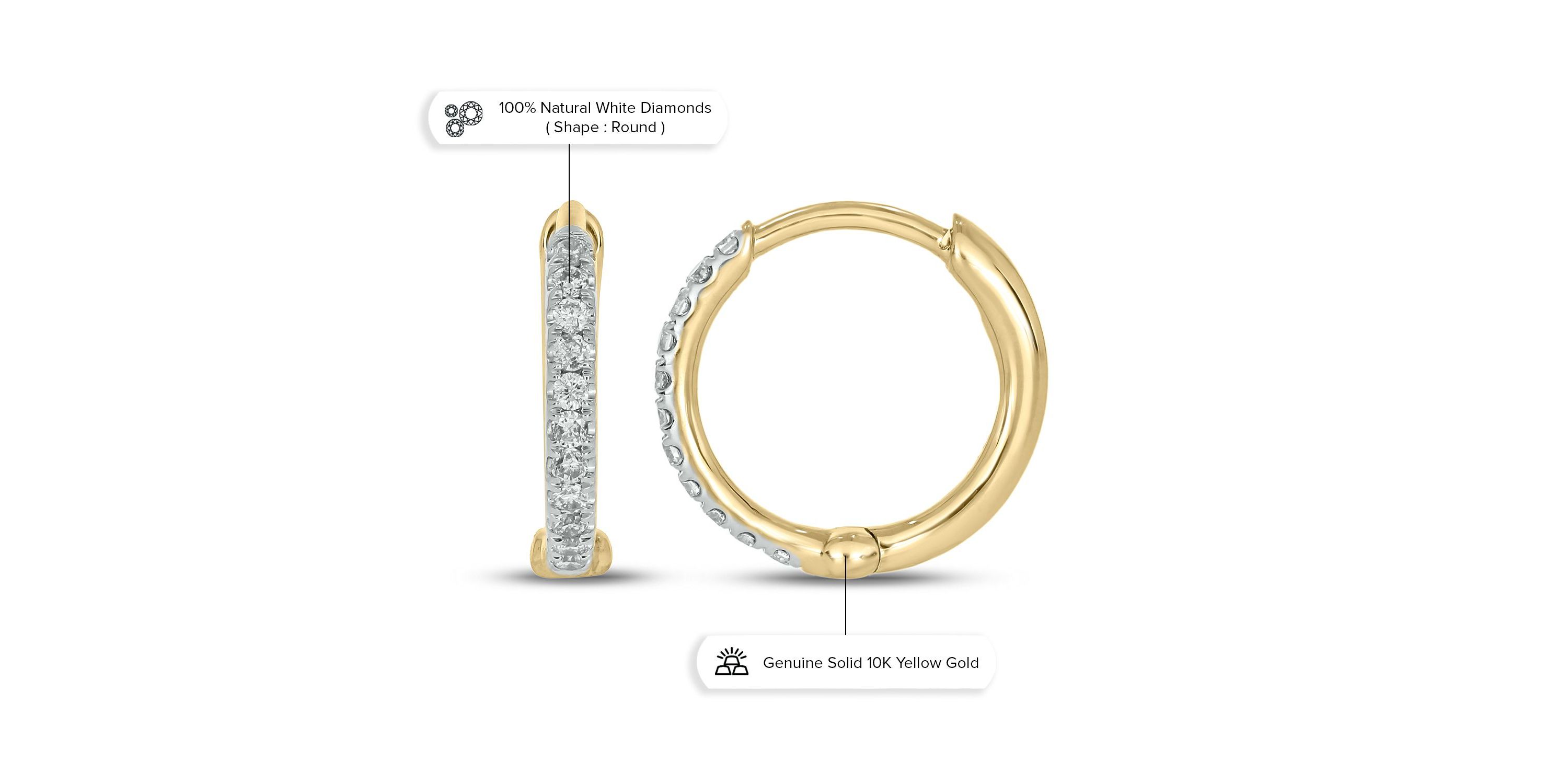 1/6 ct. t.w. Diamond Hoop Earring in 10K Gold
