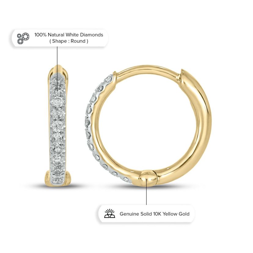 1/6 ct. t.w. Diamond Hoop Earring in 10K Gold