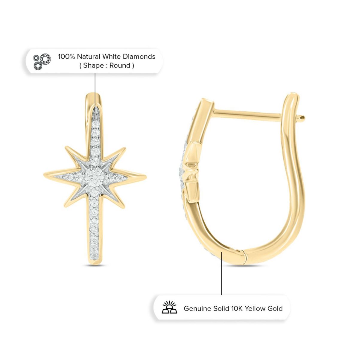 1/5 ct. t.w. Diamond Hoop Earring in 10K Gold