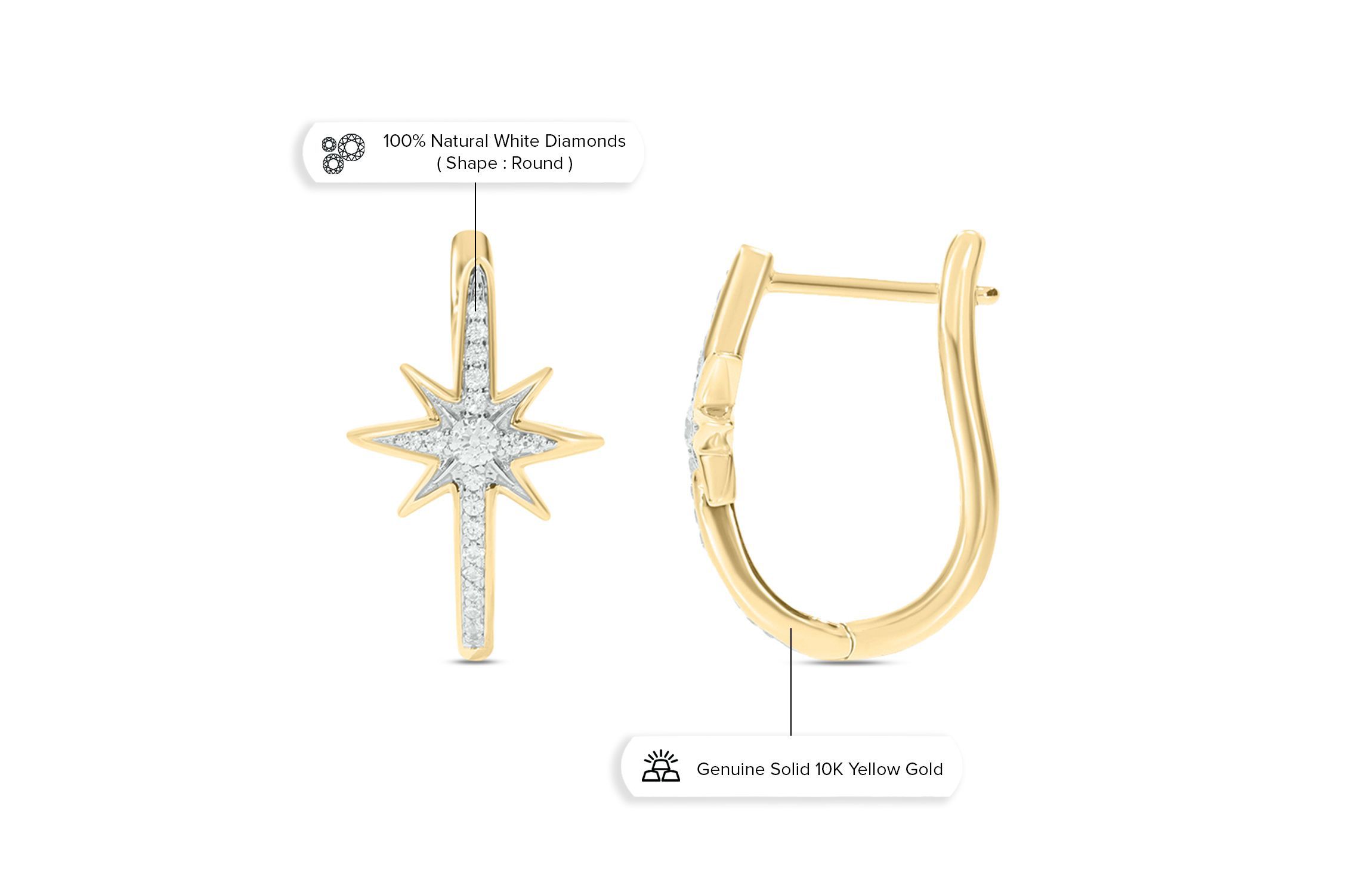 1/5 ct. t.w. Diamond Hoop Earring in 10K Gold