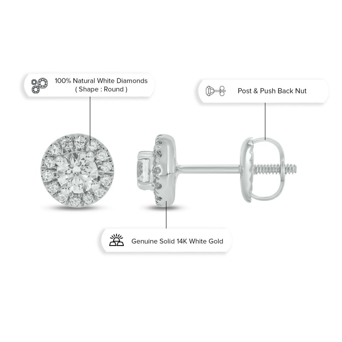 3/8 ct. t.w. Diamond Solitaire Earring In 14K Gold