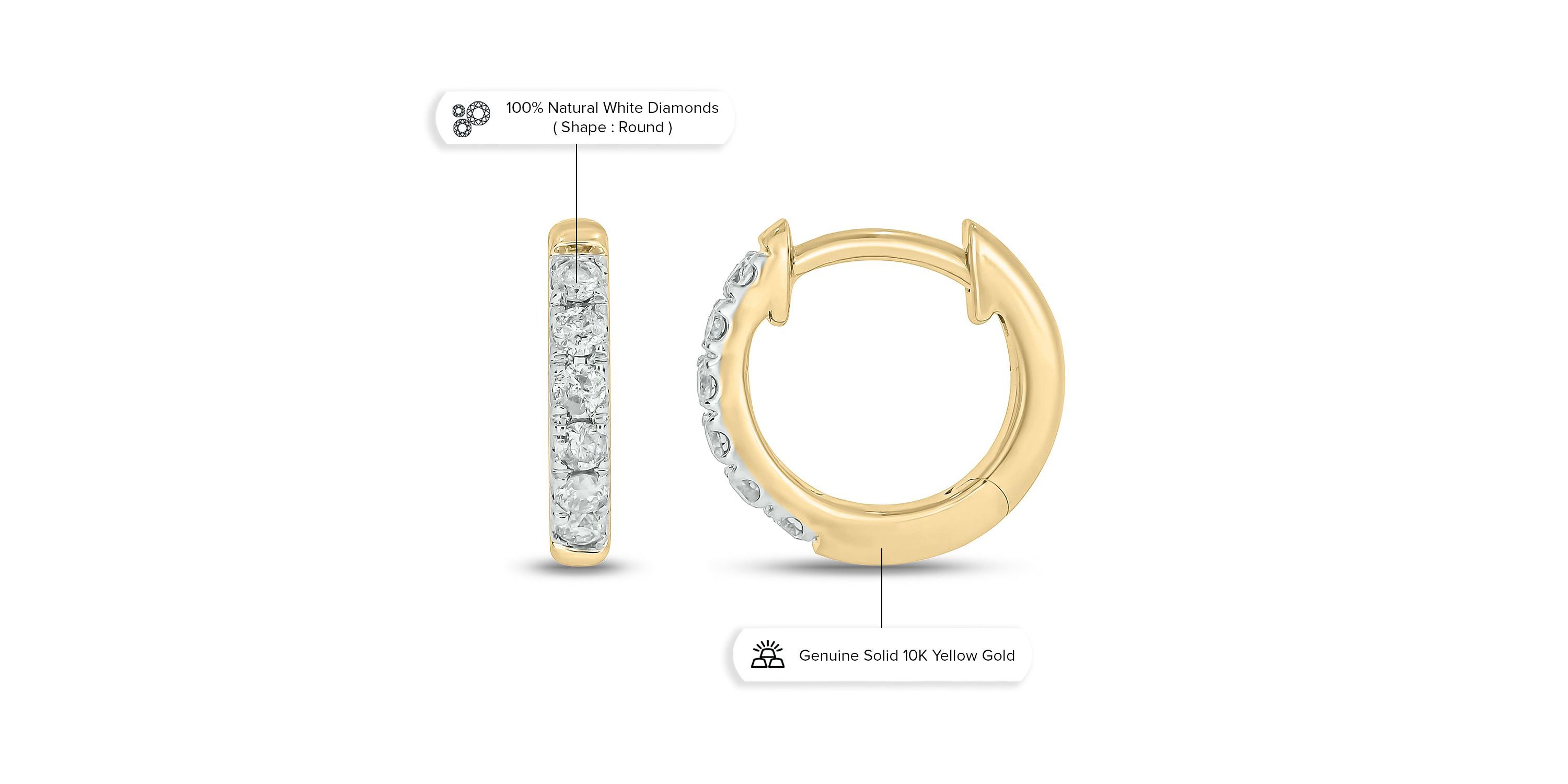 1/10 ct. t.w. Diamond Hoop Earring in 10K Gold