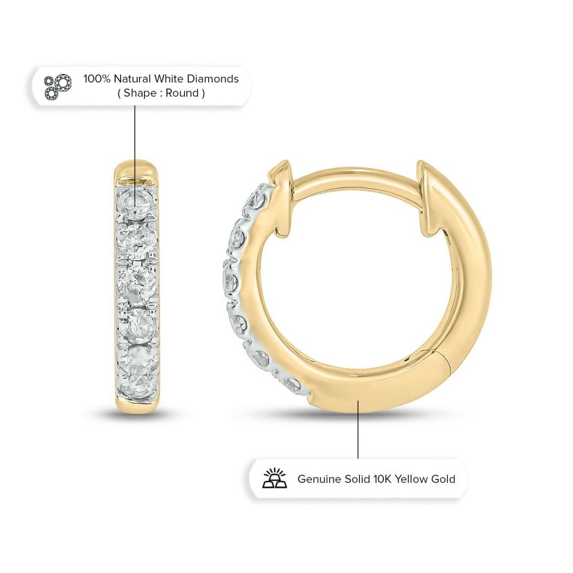 1/10 ct. t.w. Diamond Hoop Earring in 10K Gold