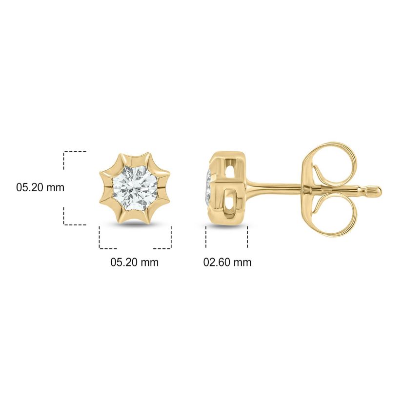 1/5 ct. t.w. Diamond Solitaire Earring In 14K Gold