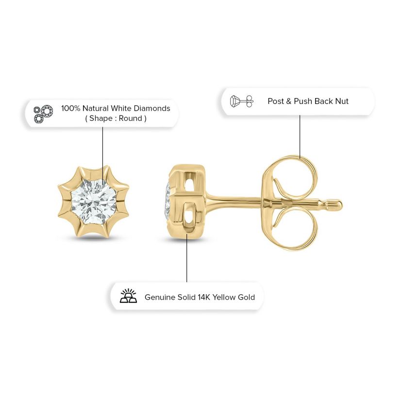 1/5 ct. t.w. Diamond Solitaire Earring In 14K Gold