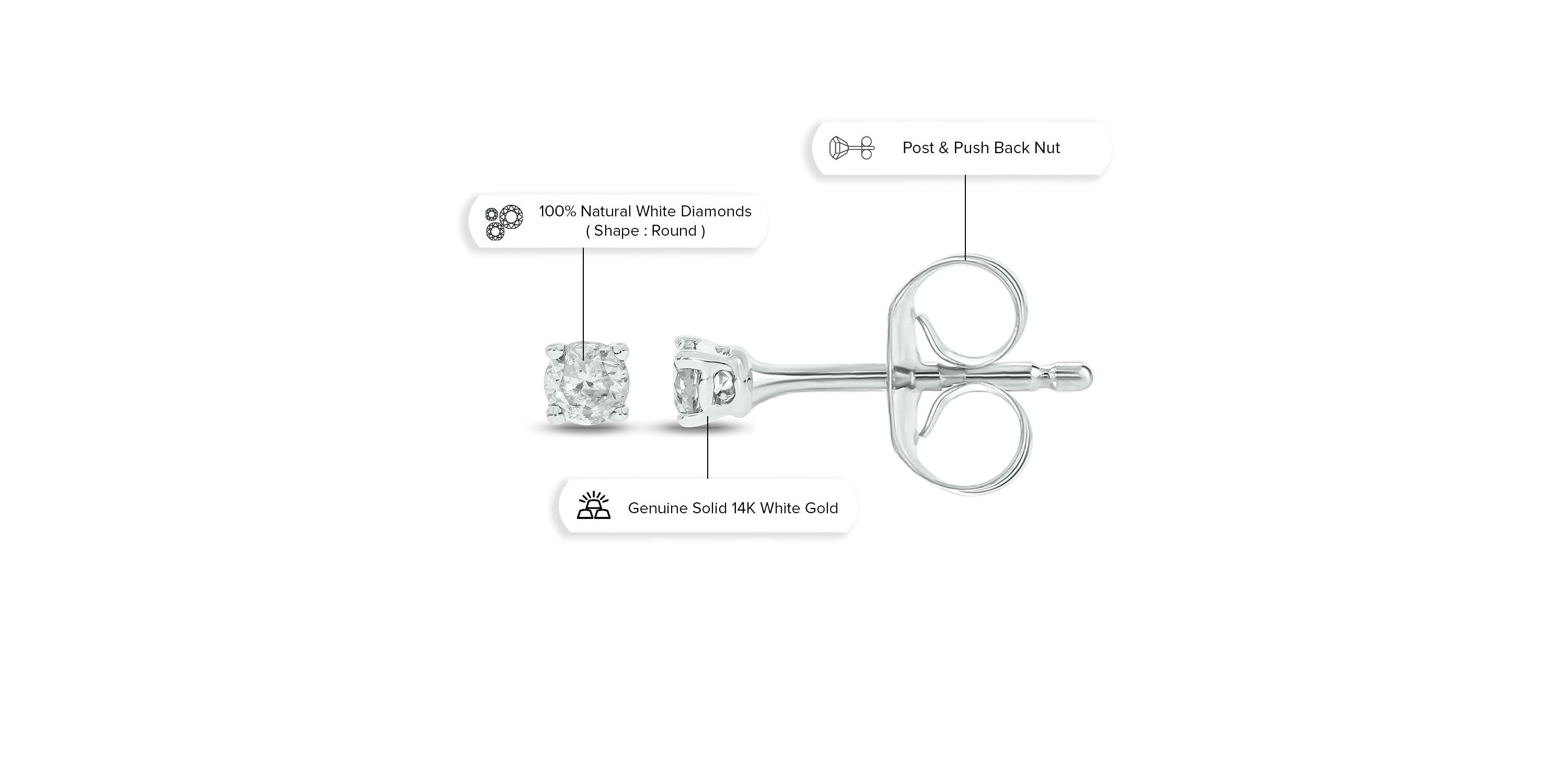 1/6 ct. t.w. Diamond Solitaire Earring In 14K Gold