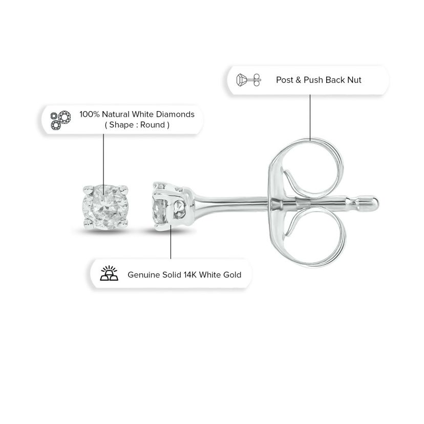 1/6 ct. t.w. Diamond Solitaire Earring In 14K Gold