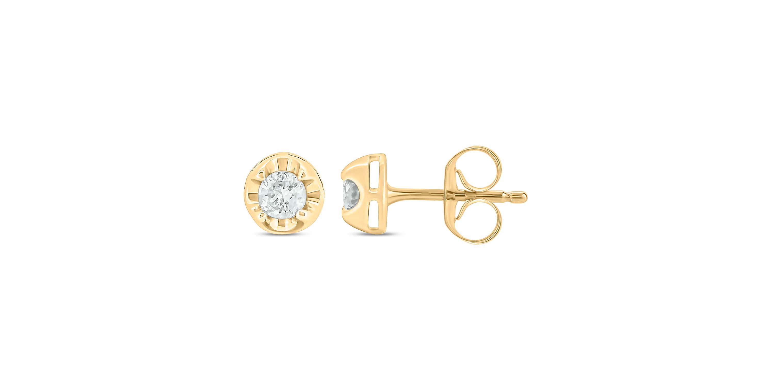 1/10 ct. t.w. Diamond Solitaire Earring In 14K Gold