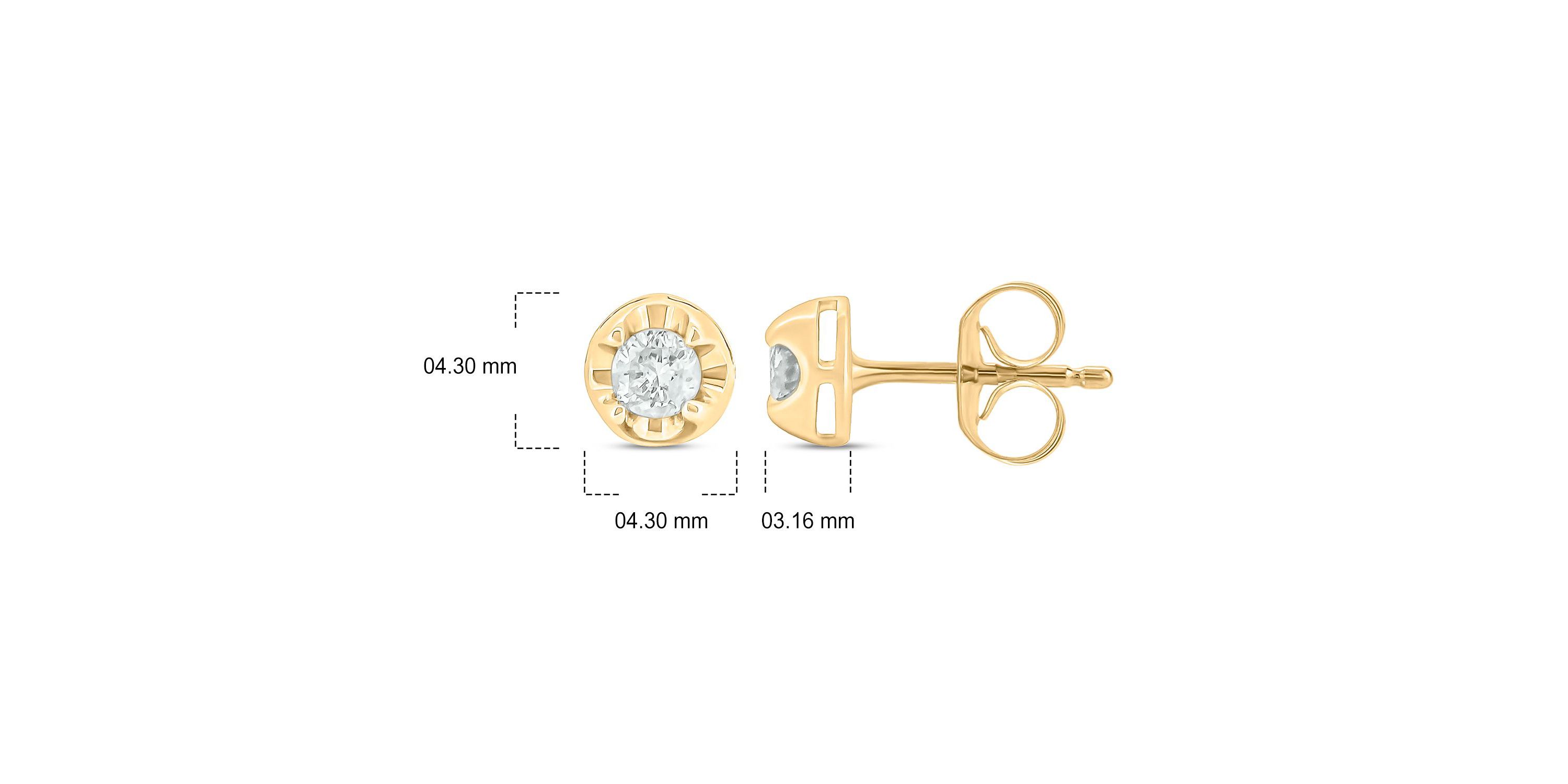 1/10 ct. t.w. Diamond Solitaire Earring In 14K Gold
