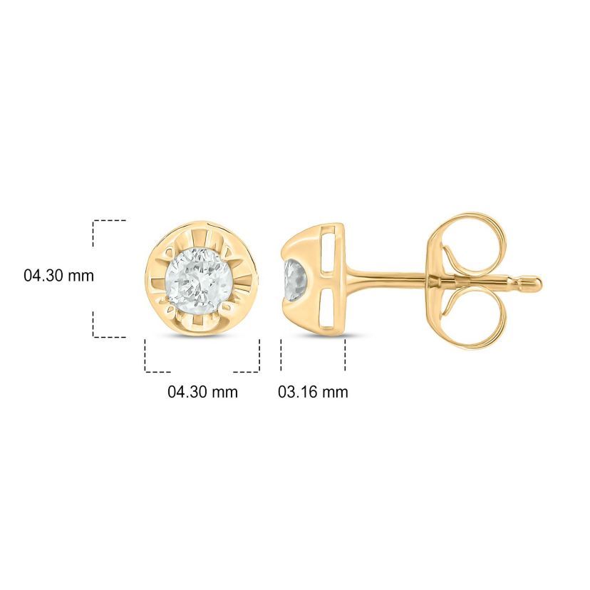 1/10 ct. t.w. Diamond Solitaire Earring In 14K Gold