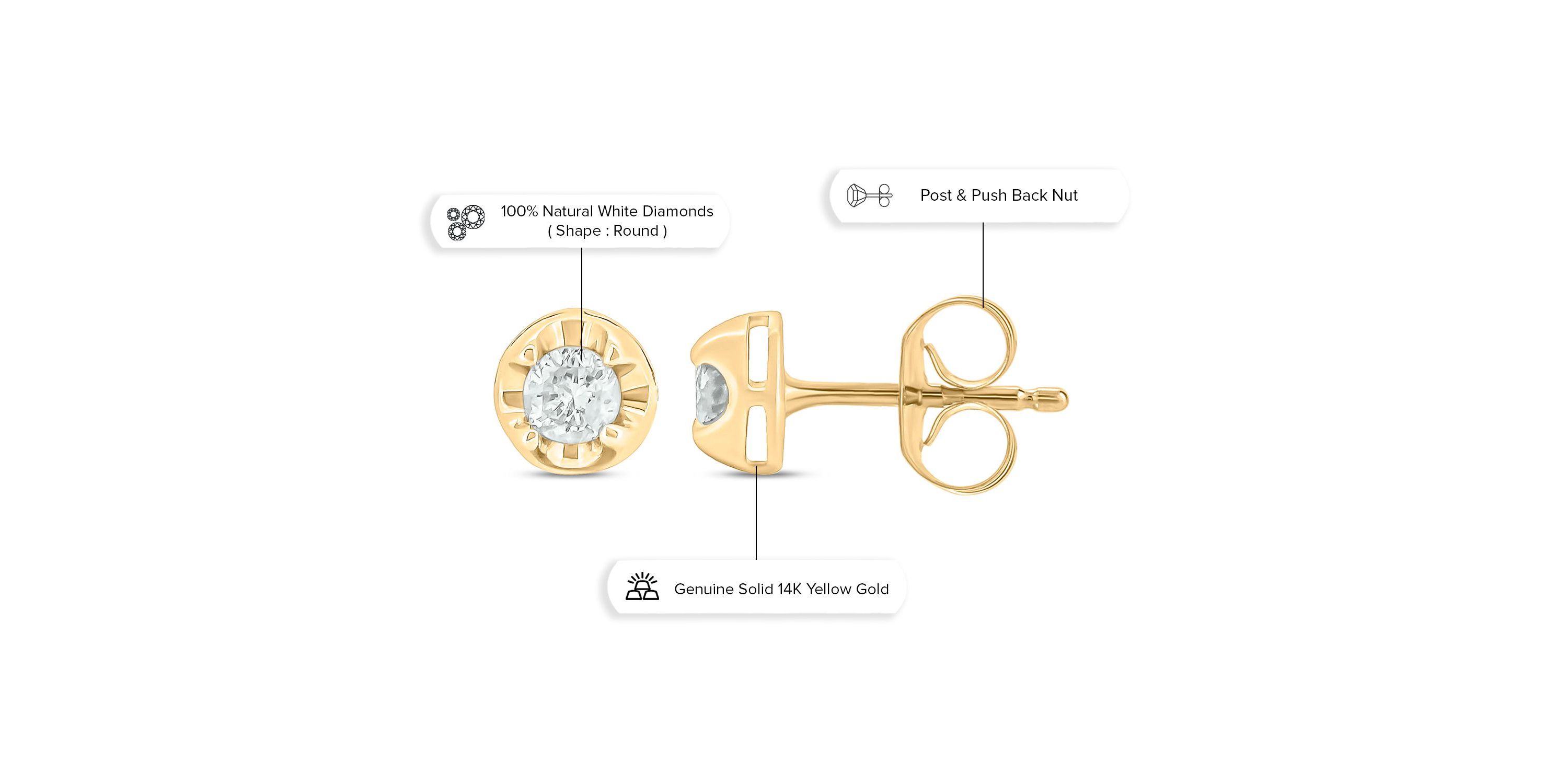 1/10 ct. t.w. Diamond Solitaire Earring In 14K Gold