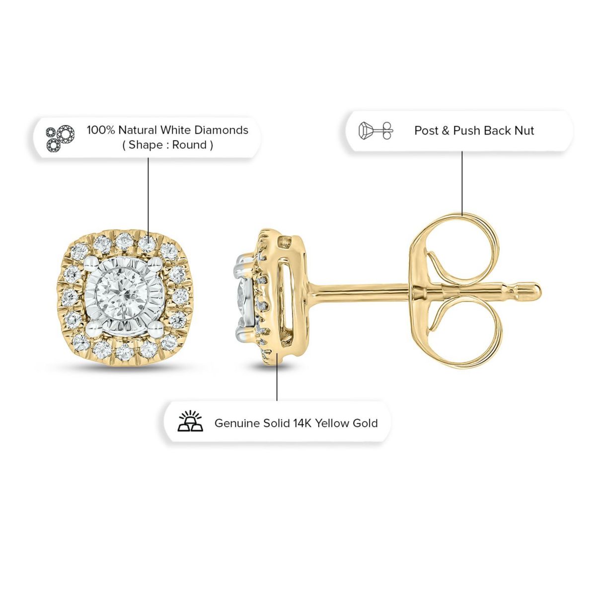 1/5 ct. t.w. Diamond Solitaire Earring In 14K Gold