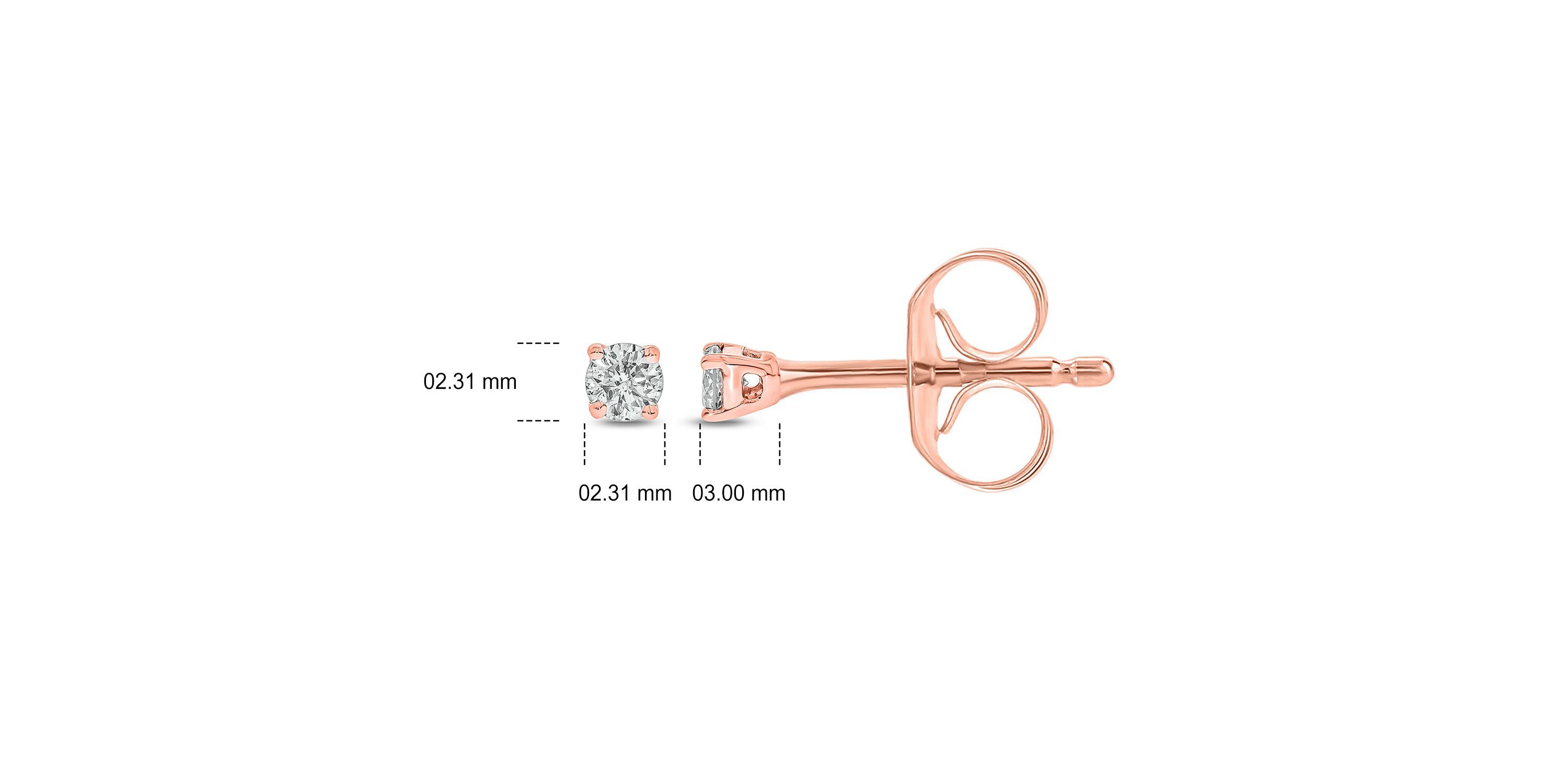 1/10 ct. t.w. Diamond Solitaire Earring In 14K Gold