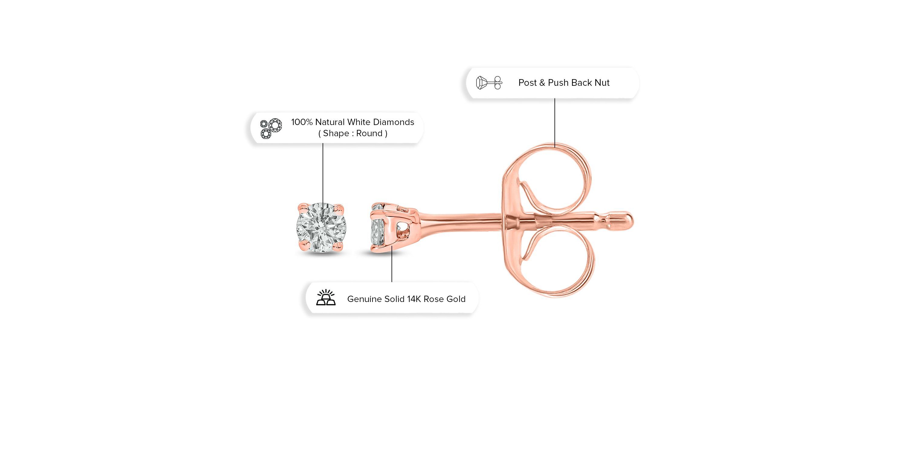 1/10 ct. t.w. Diamond Solitaire Earring In 14K Gold