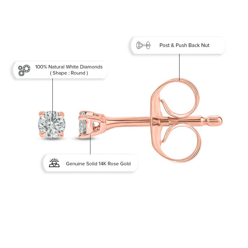 1/10 ct. t.w. Diamond Solitaire Earring In 14K Gold