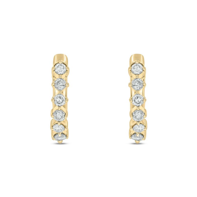 1/10 ct. t.w. Diamond Hoop Earring in 10K Gold
