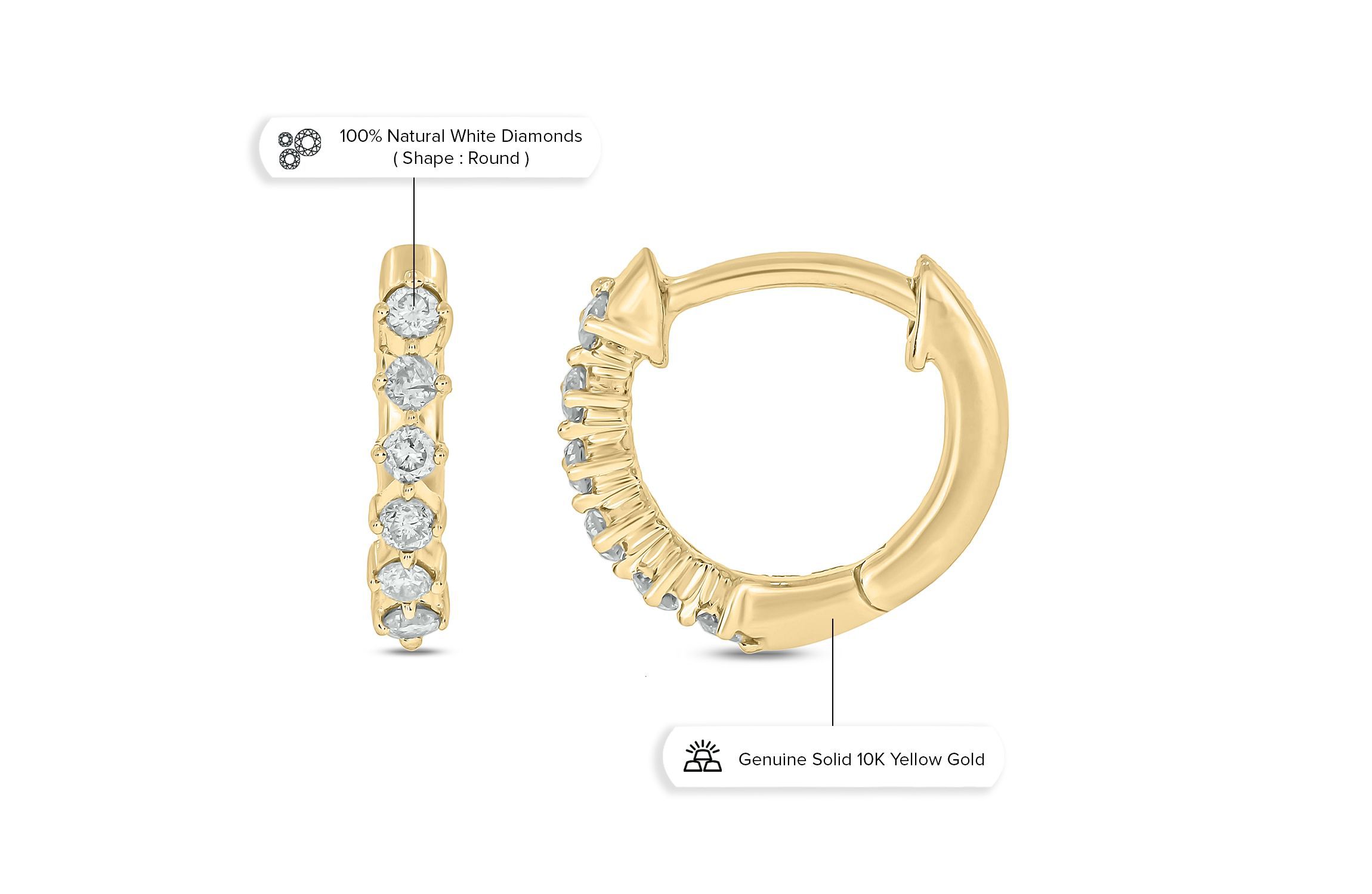 1/10 ct. t.w. Diamond Hoop Earring in 10K Gold