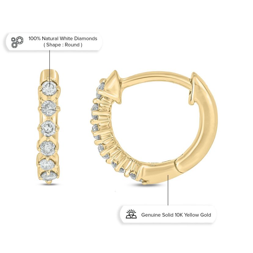 1/10 ct. t.w. Diamond Hoop Earring in 10K Gold