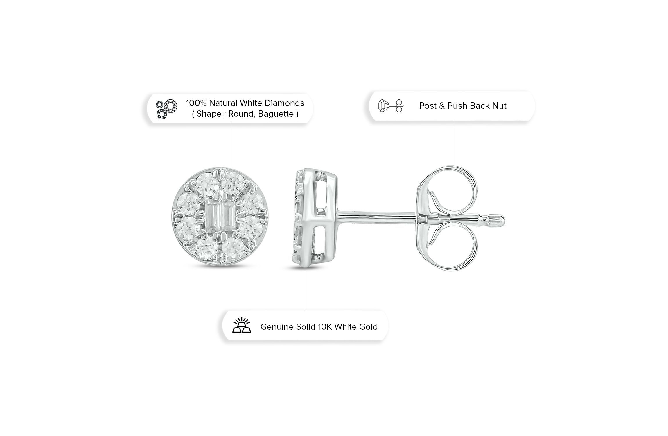 1/3 ct. t.w. Diamond Stud Earring In 10K Gold