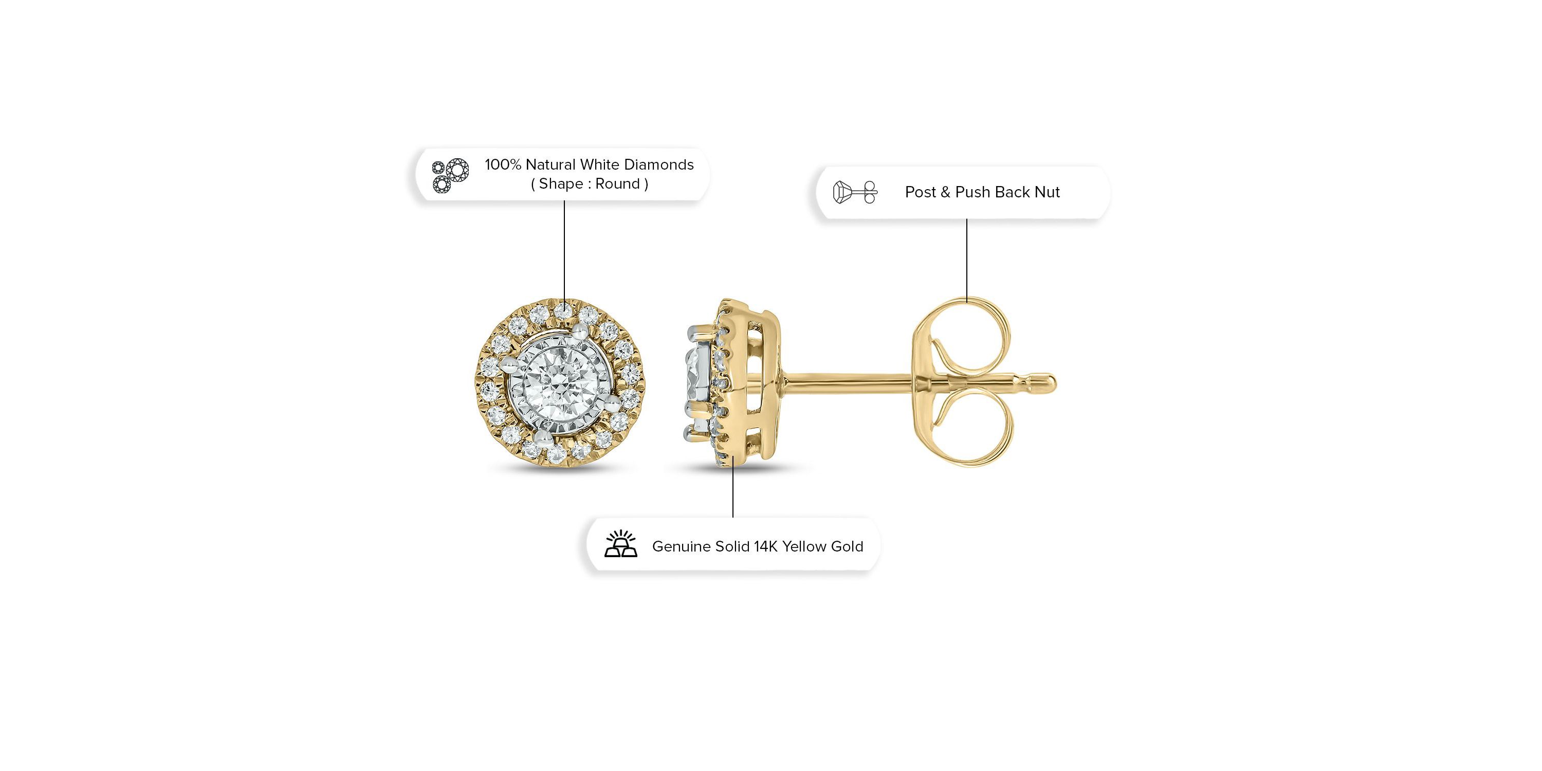 1/3 ct. t.w. Diamond Solitaire Earring In 14K Gold