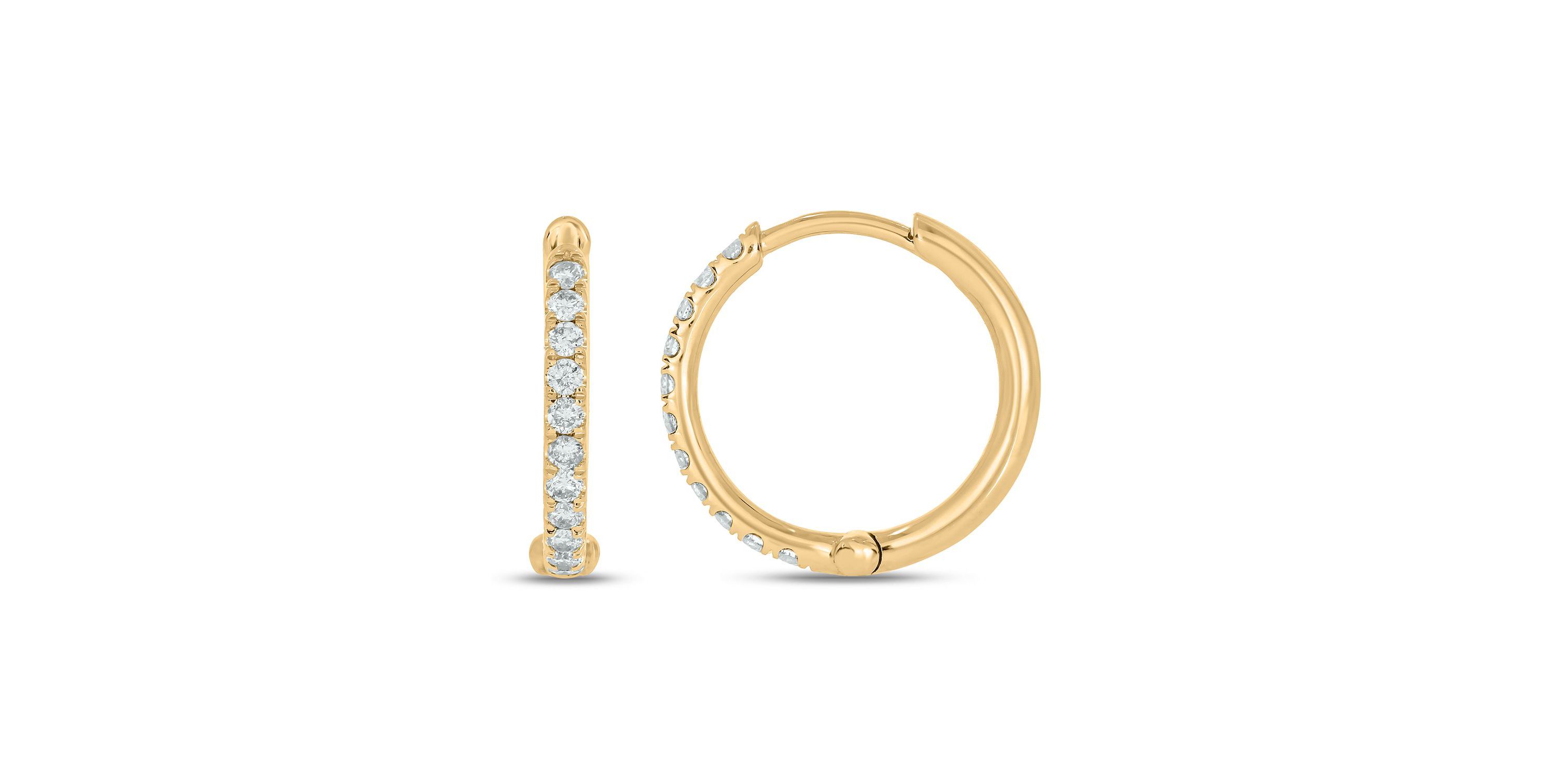 1/3 ct. t.w. Diamond Hoop Earring in 10K Gold