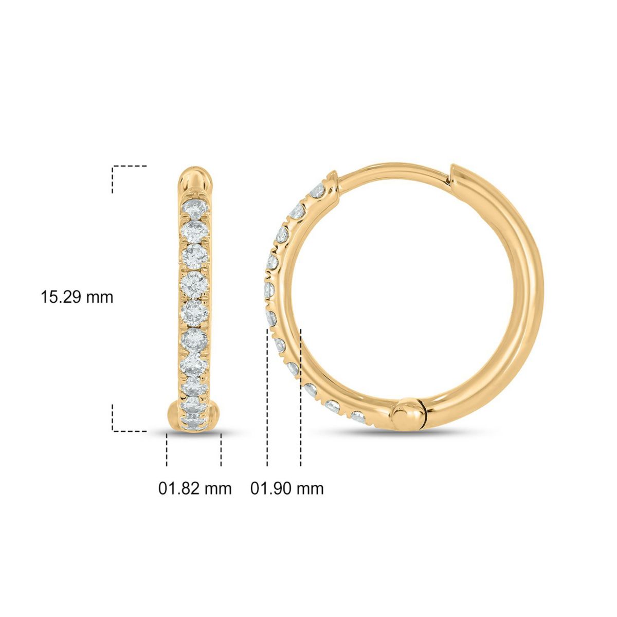 1/3 ct. t.w. Diamond Hoop Earring in 10K Gold